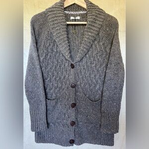 Anthropologie Isabella Sinclair Wool Blend Cable Button Cardigan Sweater Small